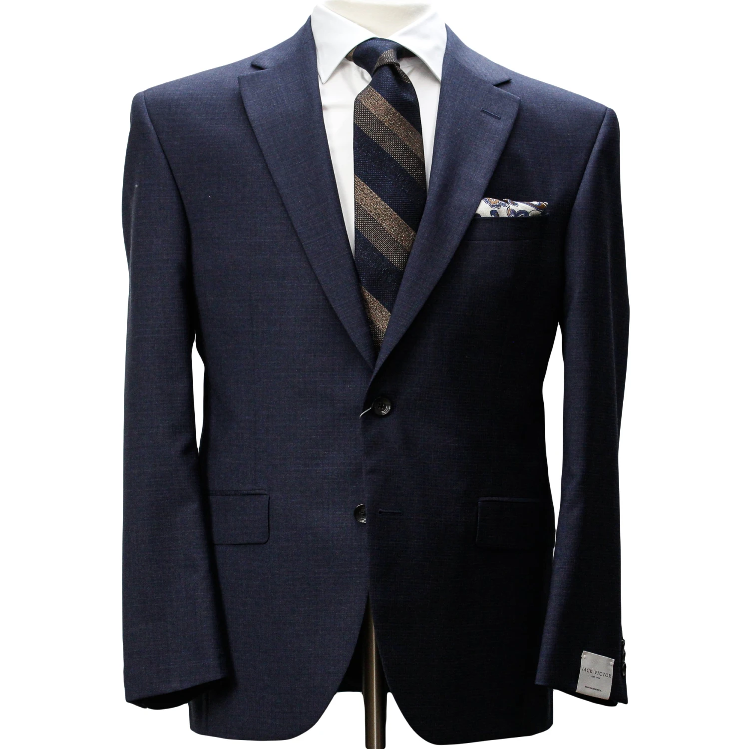 Navy Neat Micro-Check Napoli Classic Fit Wool Suit - Jack Victor 3 Navy Neat Micro-Check Napoli Classic Fit Wool Suit - Jack Victor