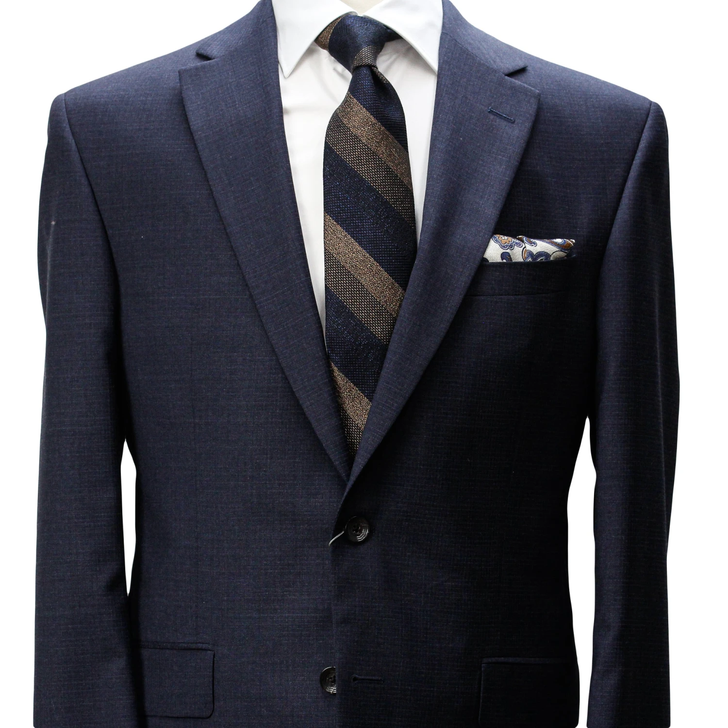 Navy Neat Micro-Check Napoli Classic Fit Wool Suit - Jack Victor 5 Navy Neat Micro-Check Napoli Classic Fit Wool Suit - Jack Victor - Image 3