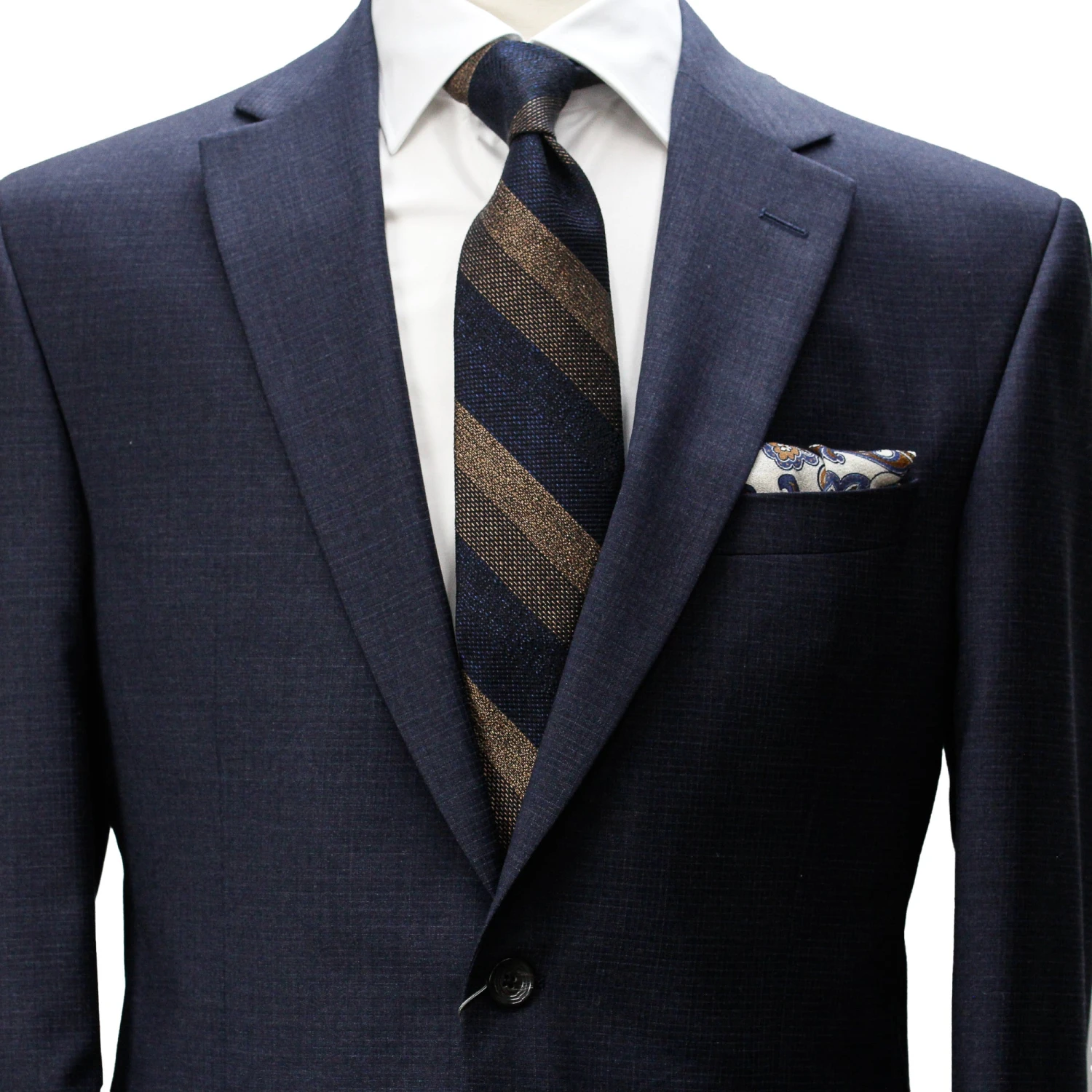 Navy Neat Micro-Check Napoli Classic Fit Wool Suit - Jack Victor 6 Navy Neat Micro-Check Napoli Classic Fit Wool Suit - Jack Victor - Image 4