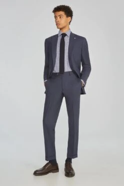Indigo Blue Dean Contemporary Fit Wool Stretch Suit - Jack Victor