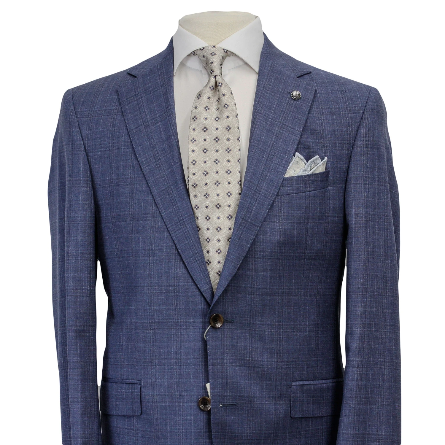 Stone Blue Tonal Check Esprit Modern Fit Suit - Jack Victor 5 Stone Blue Tonal Check Esprit Modern Fit Suit - Jack Victor - Image 3