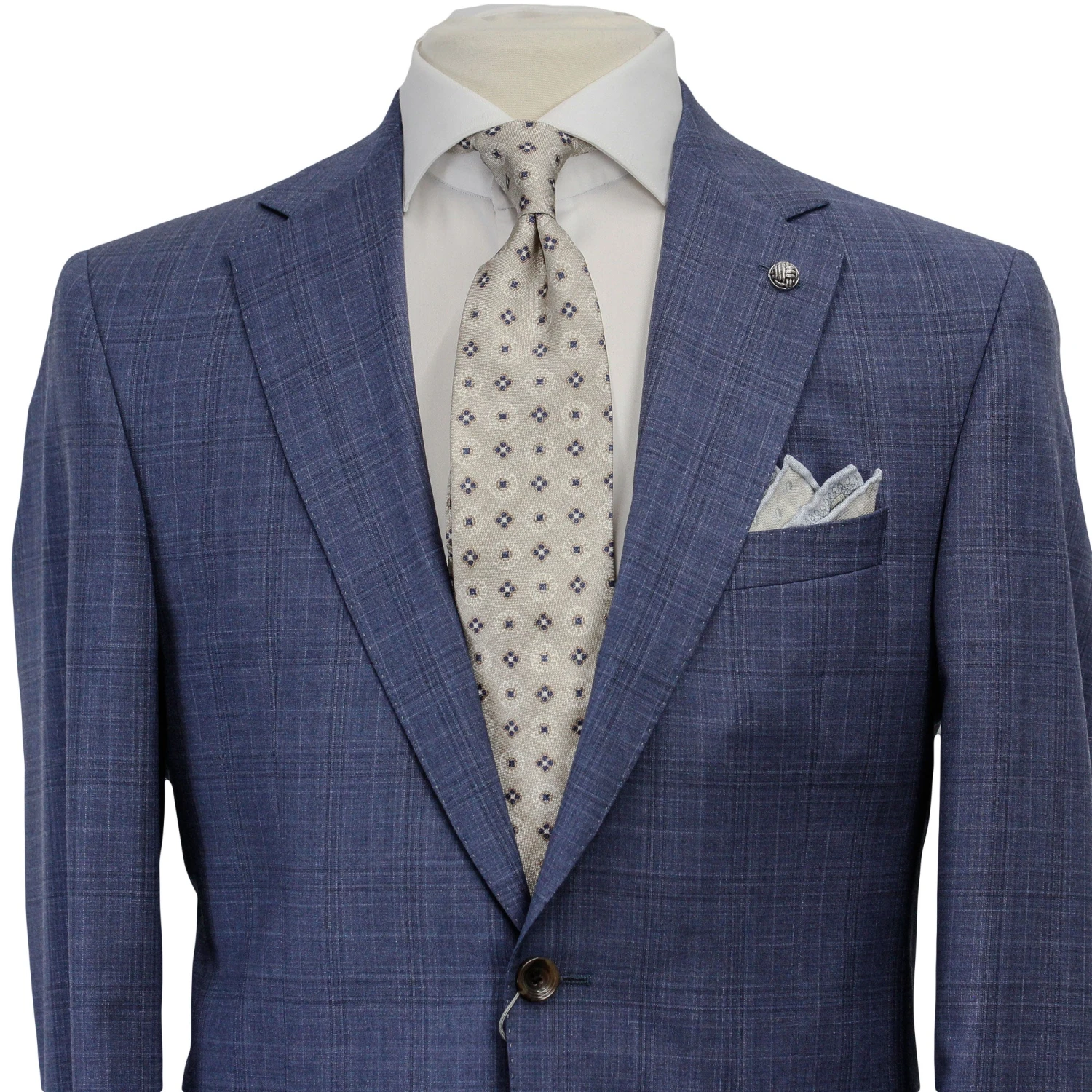 Stone Blue Tonal Check Esprit Modern Fit Suit - Jack Victor 6 Stone Blue Tonal Check Esprit Modern Fit Suit - Jack Victor - Image 4