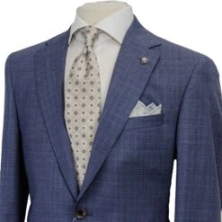 Stone Blue Tonal Check Esprit Modern Fit Suit - Jack Victor 12 Stone Blue Tonal Check Esprit Modern Fit Suit - Jack Victor -ETON Store 3231459 ESPRIT 4