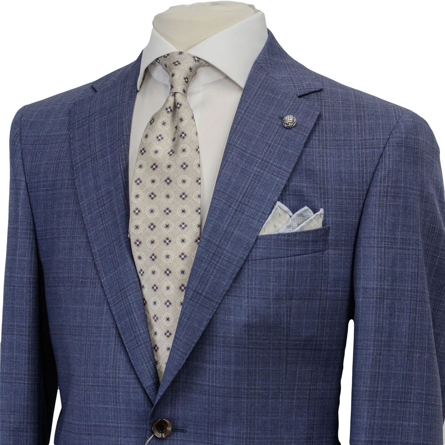 Stone Blue Tonal Check Esprit Modern Fit Suit - Jack Victor 7 Stone Blue Tonal Check Esprit Modern Fit Suit - Jack Victor - Image 5