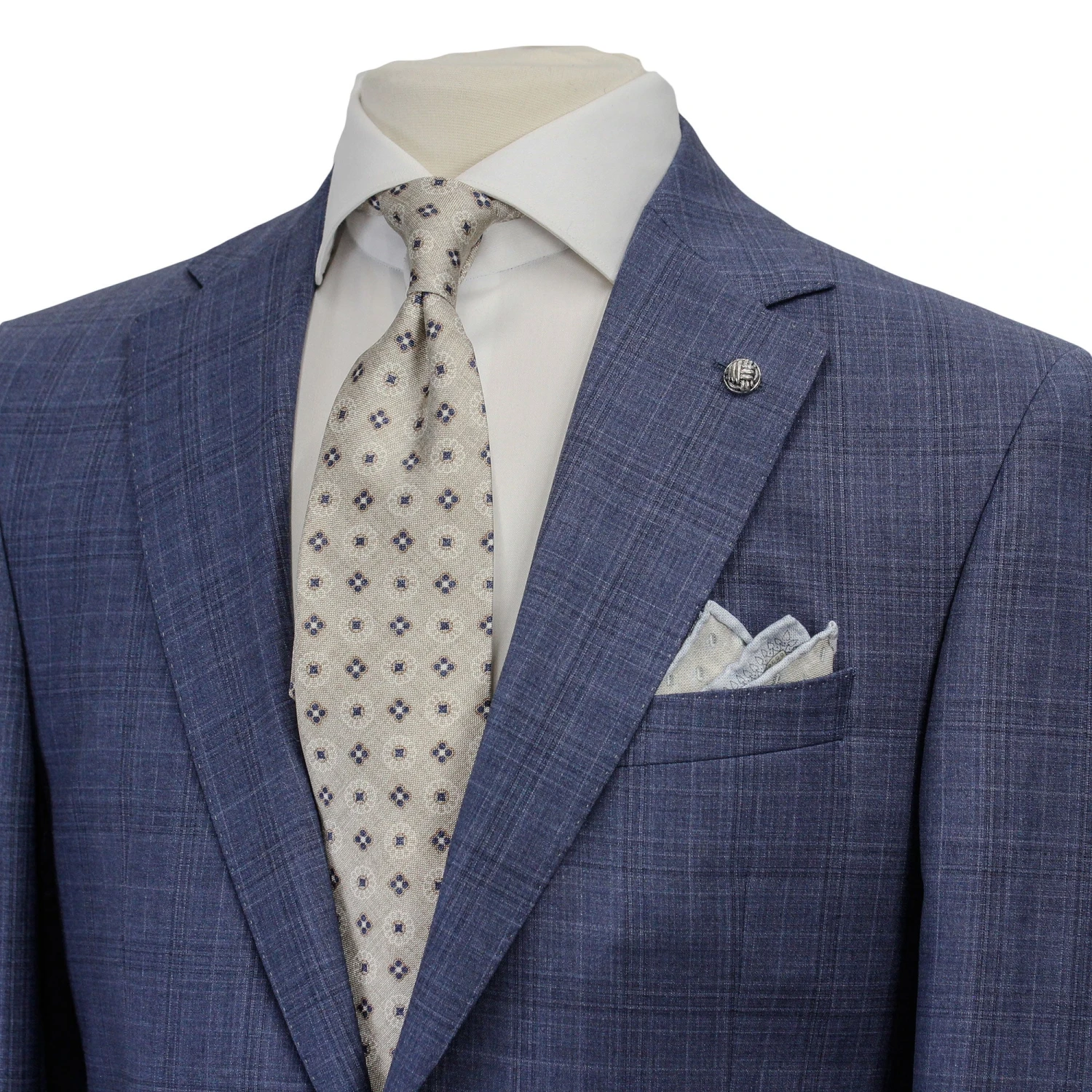 Stone Blue Tonal Check Esprit Modern Fit Suit - Jack Victor 4 Stone Blue Tonal Check Esprit Modern Fit Suit - Jack Victor - Image 2