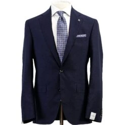 Navy Micro-Check Esprit Modern Fit Lyocell-Wool Suit - Jack Victor
