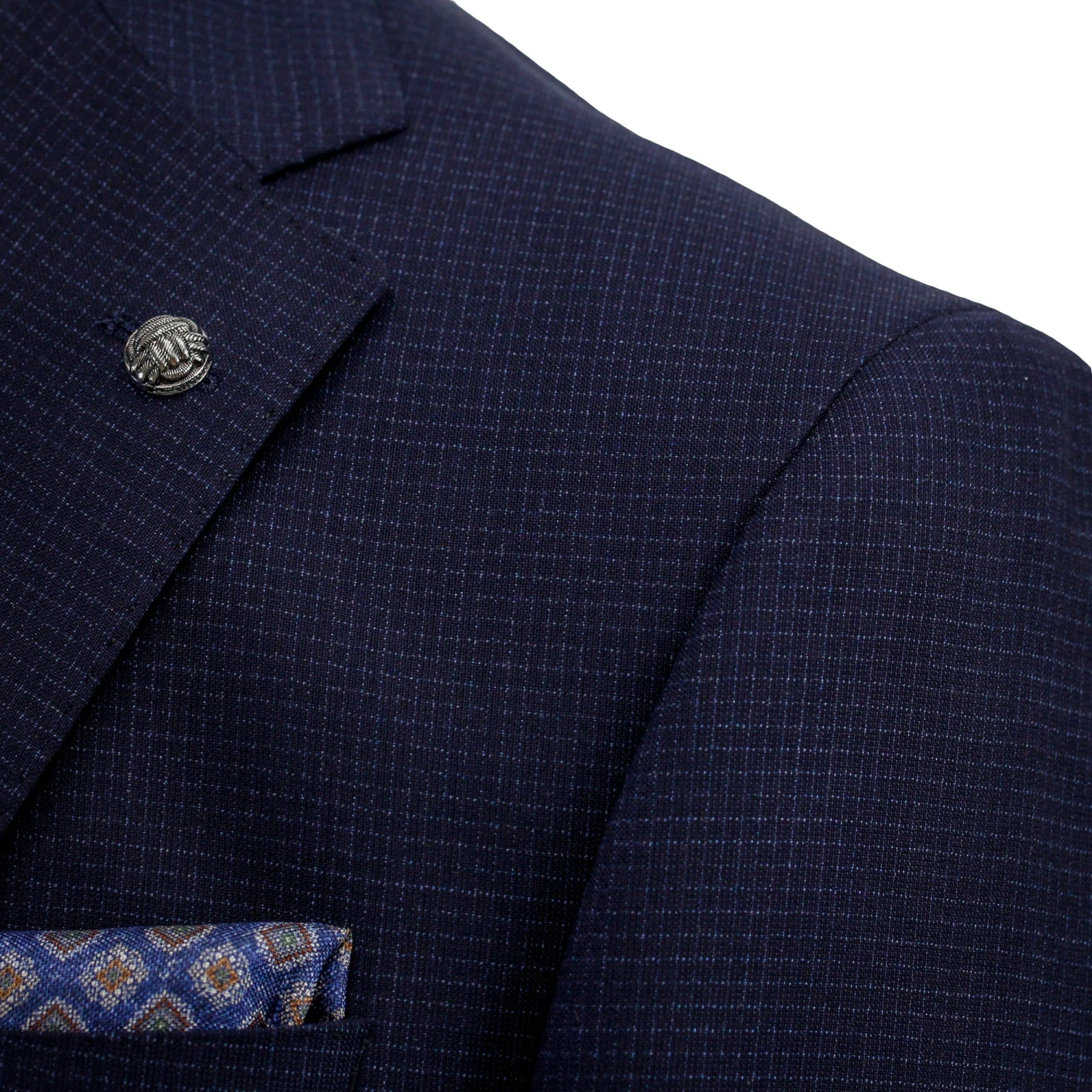 Navy Micro-Check Esprit Modern Fit Lyocell-Wool Suit - Jack Victor 7 Navy Micro-Check Esprit Modern Fit Lyocell-Wool Suit - Jack Victor - Image 5