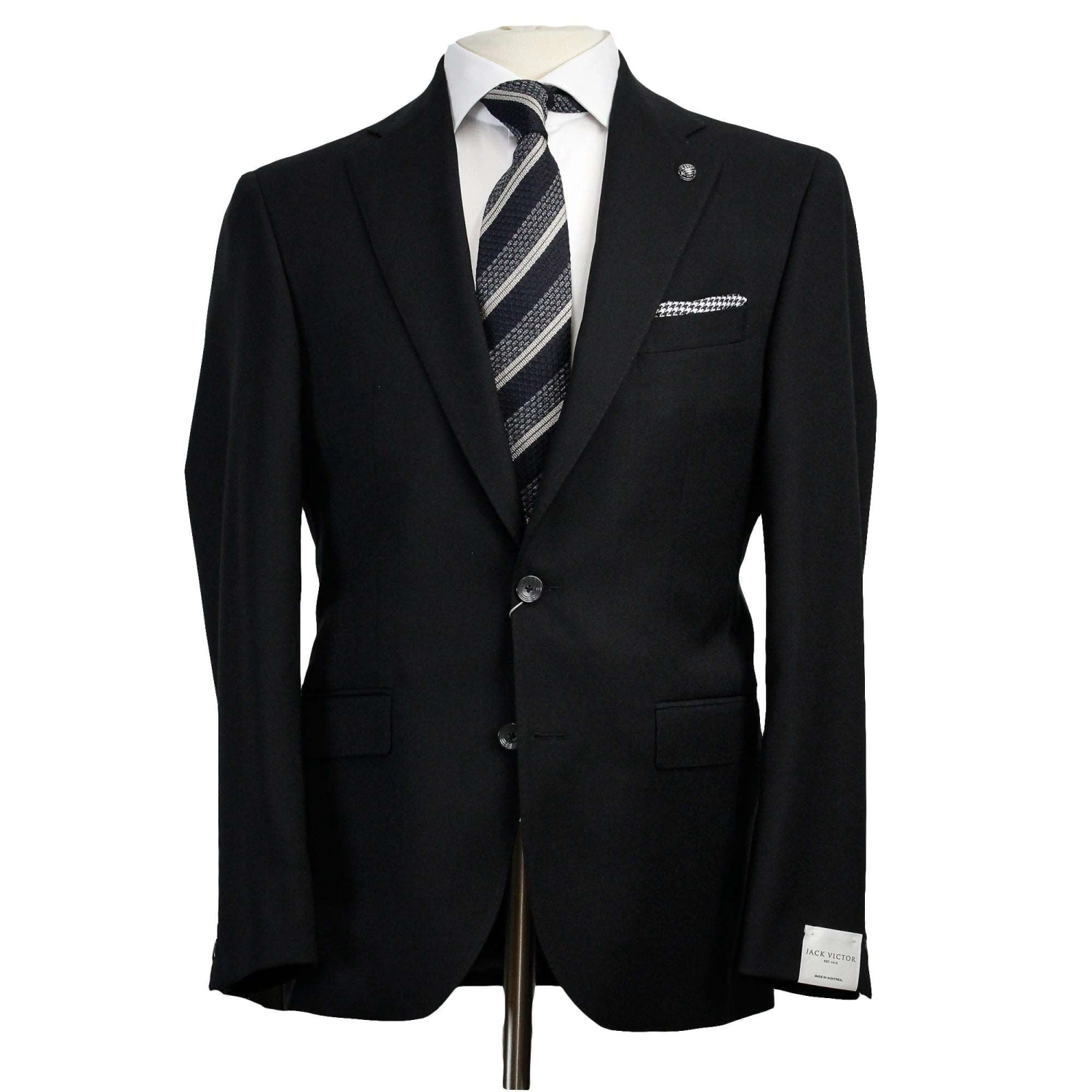 Black Crepe Finish Esprit Modern Fit Suit - Jack Victor 3 Black Crepe Finish Esprit Modern Fit Suit - Jack Victor