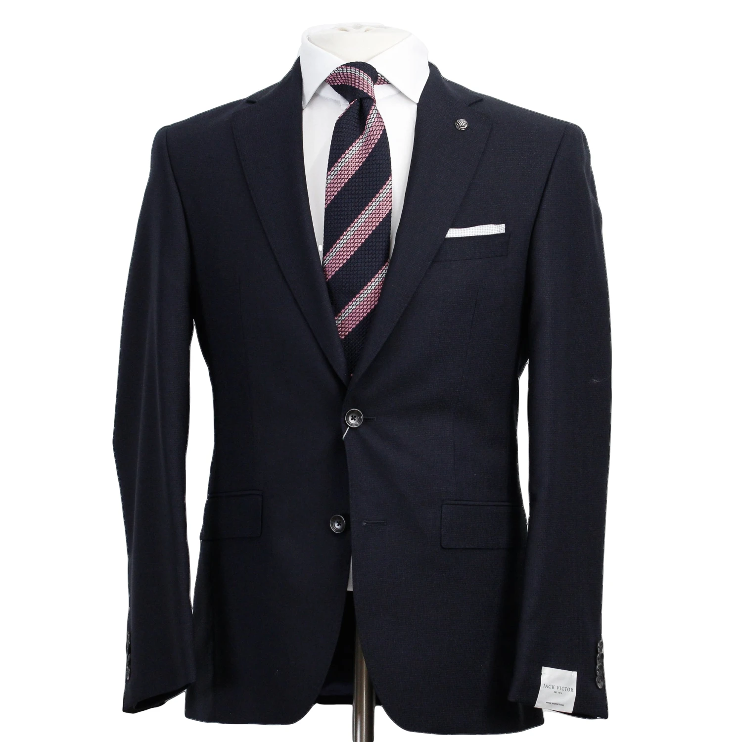 Navy Blue Crepe Finish Esprit Modern Fit Wool Suit - Jack Victor 3 Navy Blue Crepe Finish Esprit Modern Fit Wool Suit - Jack Victor