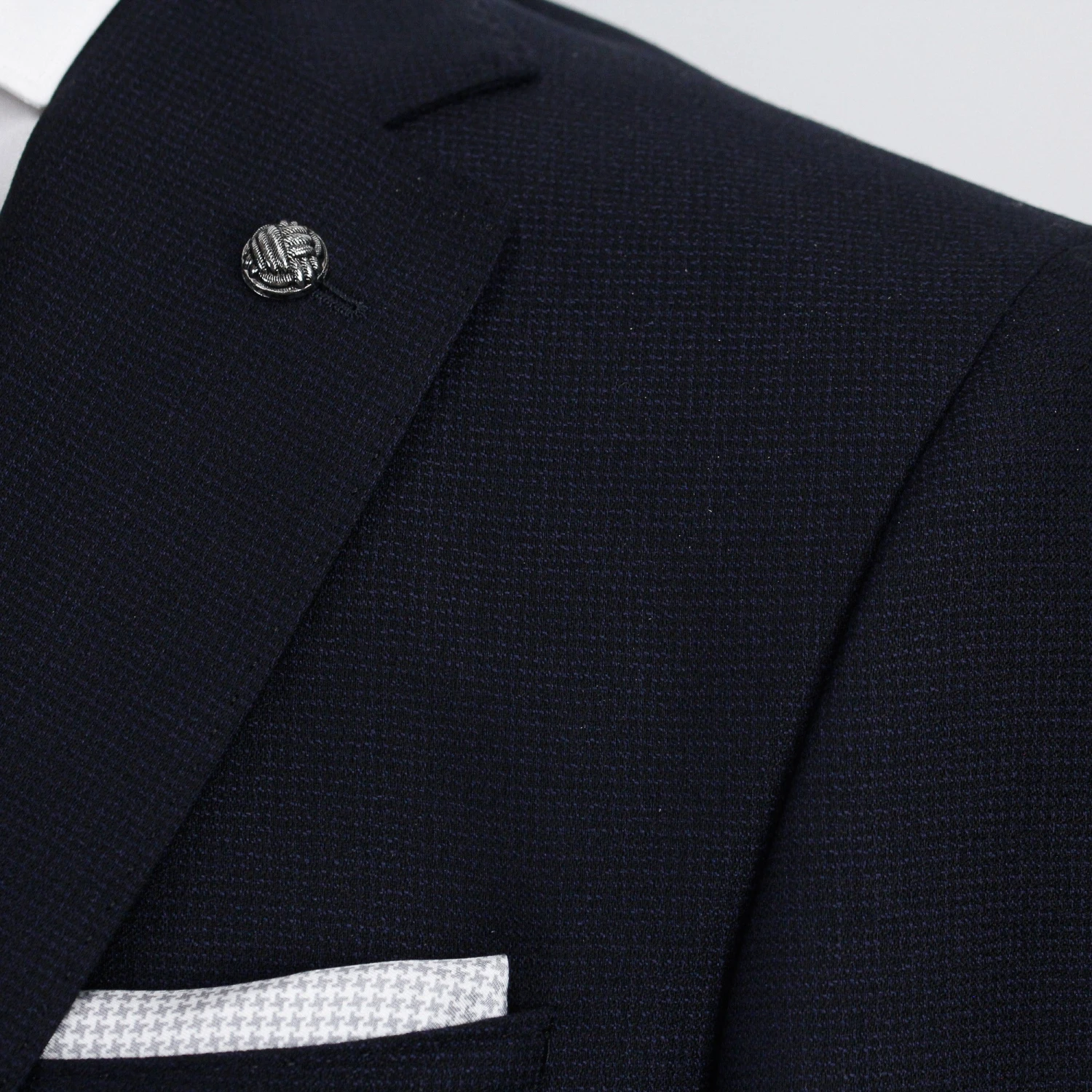 Navy Blue Crepe Finish Esprit Modern Fit Wool Suit - Jack Victor 7 Navy Blue Crepe Finish Esprit Modern Fit Wool Suit - Jack Victor - Image 5