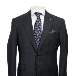 Dark Gray Striped Esprit Modern Fit Wool Suit - Jack Victor 8 Dark Gray Striped Esprit Modern Fit Wool Suit - Jack Victor -ETON Store 3232415 Jack Victor 2