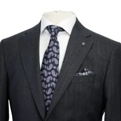 Dark Gray Striped Esprit Modern Fit Wool Suit - Jack Victor 10 Dark Gray Striped Esprit Modern Fit Wool Suit - Jack Victor -ETON Store 3232415 Jack Victor 4