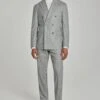 Gray Striped Double Breasted Martin Contemporary Fit Wool Suit - Jack Victor 2 Gray Striped Double Breasted Martin Contemporary Fit Wool Suit - Jack Victor -ETON Store 3232421 348 FLAT
