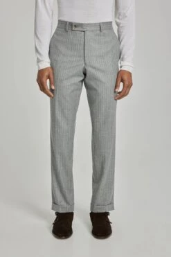 Gray Striped Double Breasted Martin Contemporary Fit Wool Suit - Jack Victor 9 Gray Striped Double Breasted Martin Contemporary Fit Wool Suit - Jack Victor -ETON Store 3232421 348 OM3