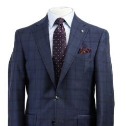 Blue Windowpane Check Esprit Modern Fit Wool Suit - Jack Victor 10 Blue Windowpane Check Esprit Modern Fit Wool Suit - Jack Victor -ETON Store 3232462 ESPRIT 2