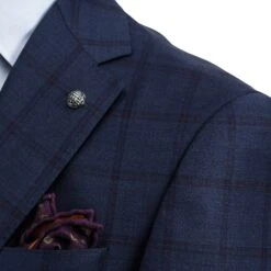 Blue Windowpane Check Esprit Modern Fit Wool Suit - Jack Victor 12 Blue Windowpane Check Esprit Modern Fit Wool Suit - Jack Victor -ETON Store 3232462 ESPRIT 5