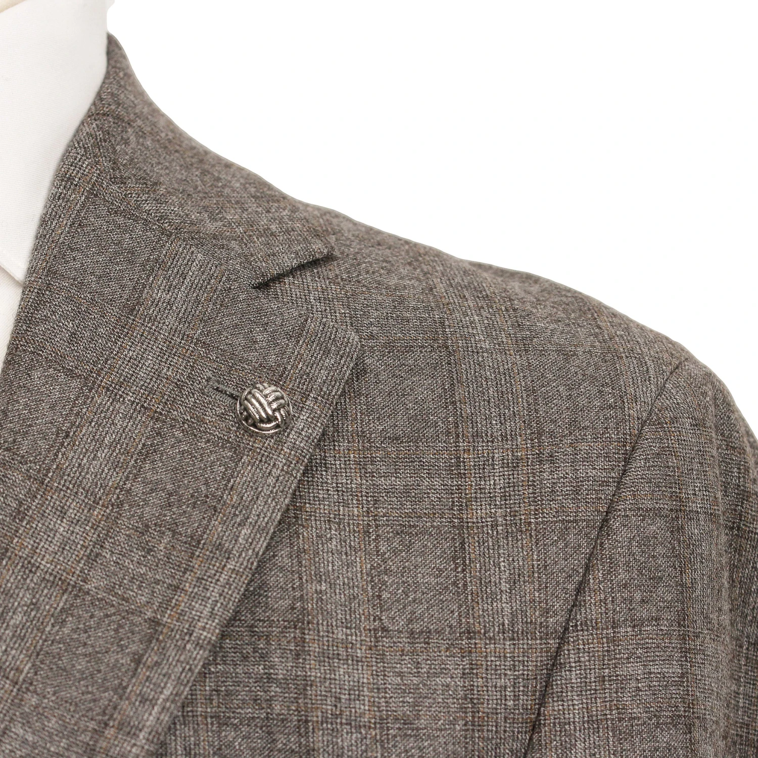 Gray And Beige Check Midland Contemporary Fit Wool Suit - Jack Victor 7 Gray And Beige Check Midland Contemporary Fit Wool Suit - Jack Victor - Image 5