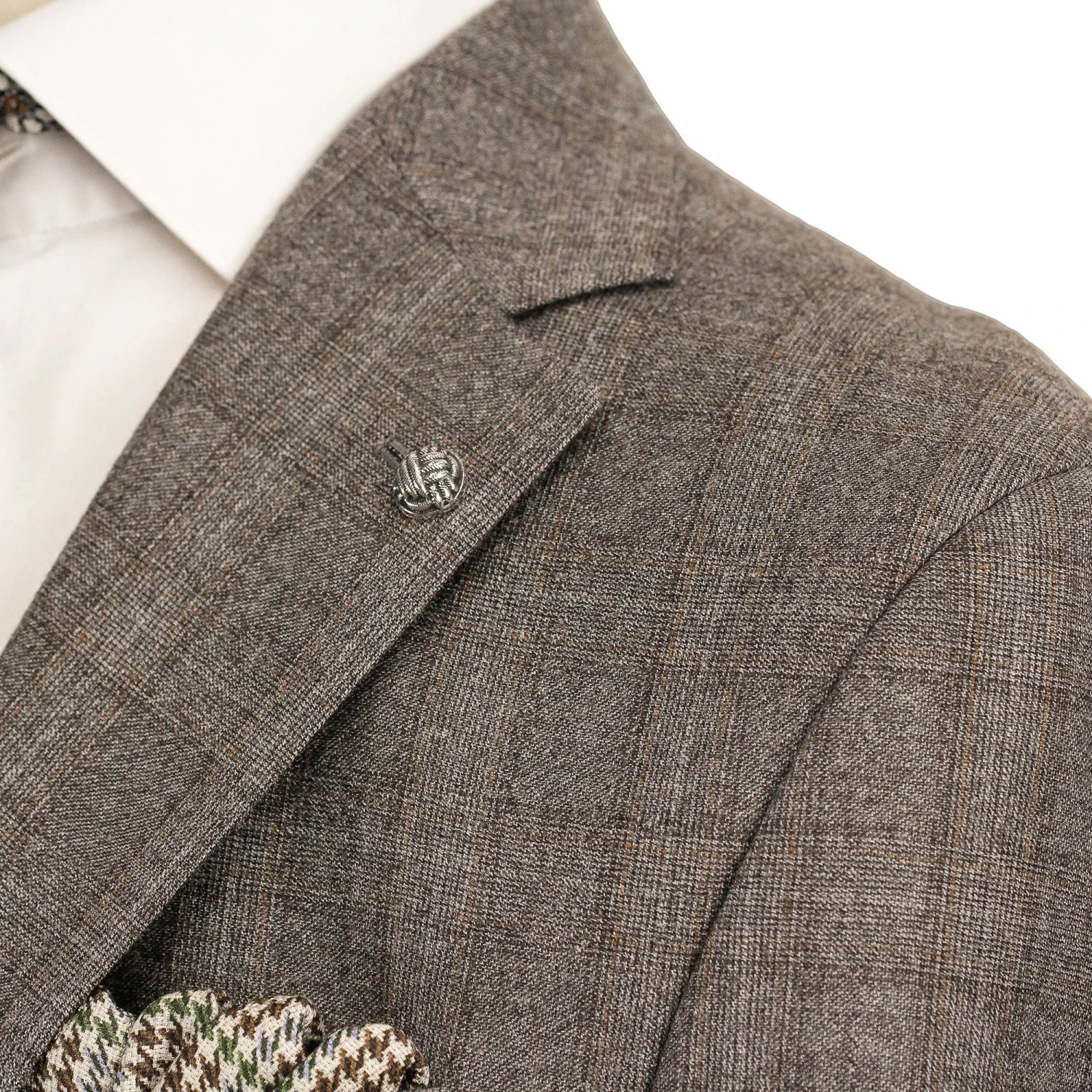 Gray And Beige Check Midland Contemporary Fit Wool Suit - Jack Victor 8 Gray And Beige Check Midland Contemporary Fit Wool Suit - Jack Victor - Image 6