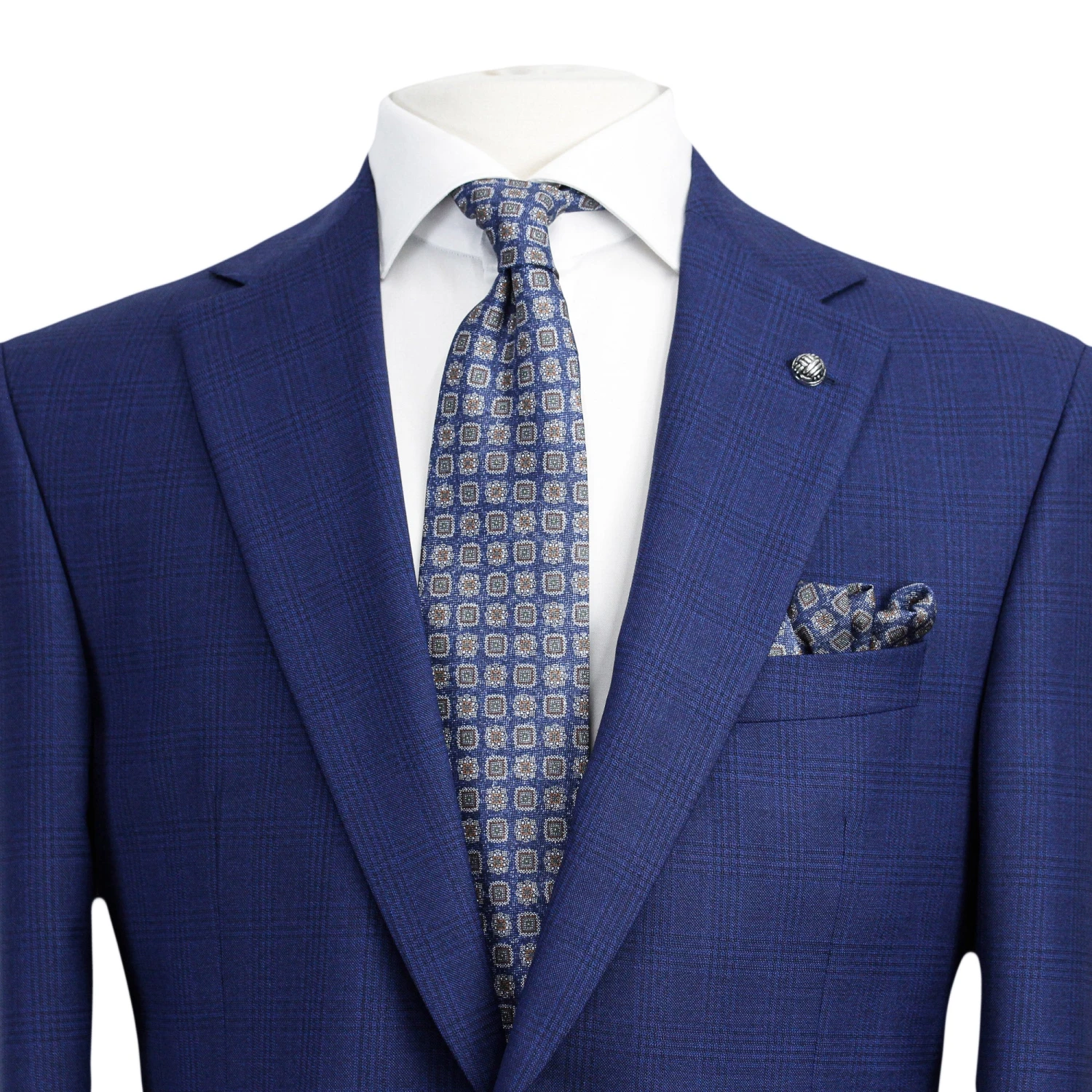 Blue Tonal Glen Check Esprit Modern Fit Drago Wool Suit - Jack Victor 5 Blue Tonal Glen Check Esprit Modern Fit Drago Wool Suit - Jack Victor - Image 3