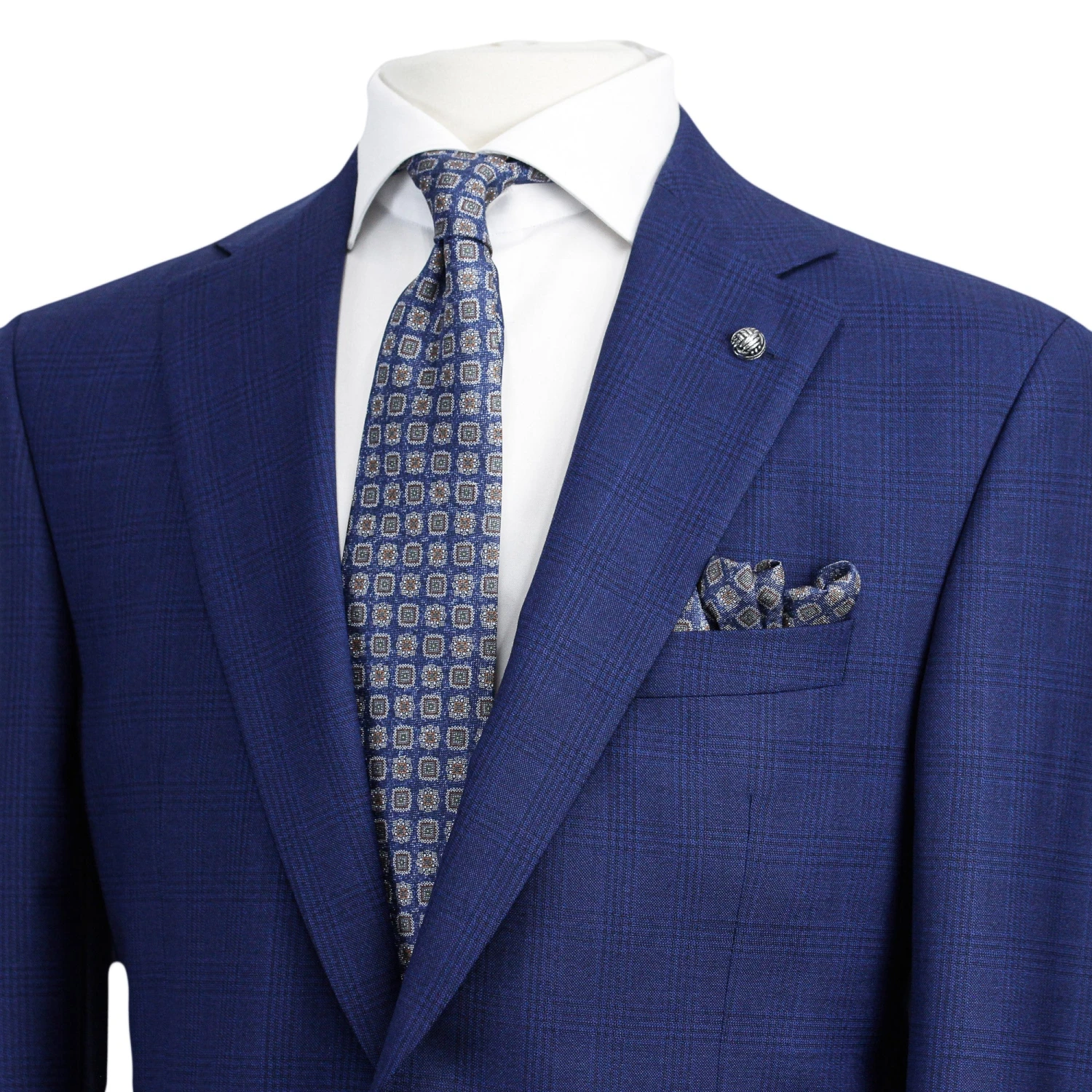 Blue Tonal Glen Check Esprit Modern Fit Drago Wool Suit - Jack Victor 6 Blue Tonal Glen Check Esprit Modern Fit Drago Wool Suit - Jack Victor - Image 4