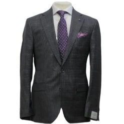 Dark Gray Neat Esprit Modern Fit Super 110s Wool Suit - Jack Victor