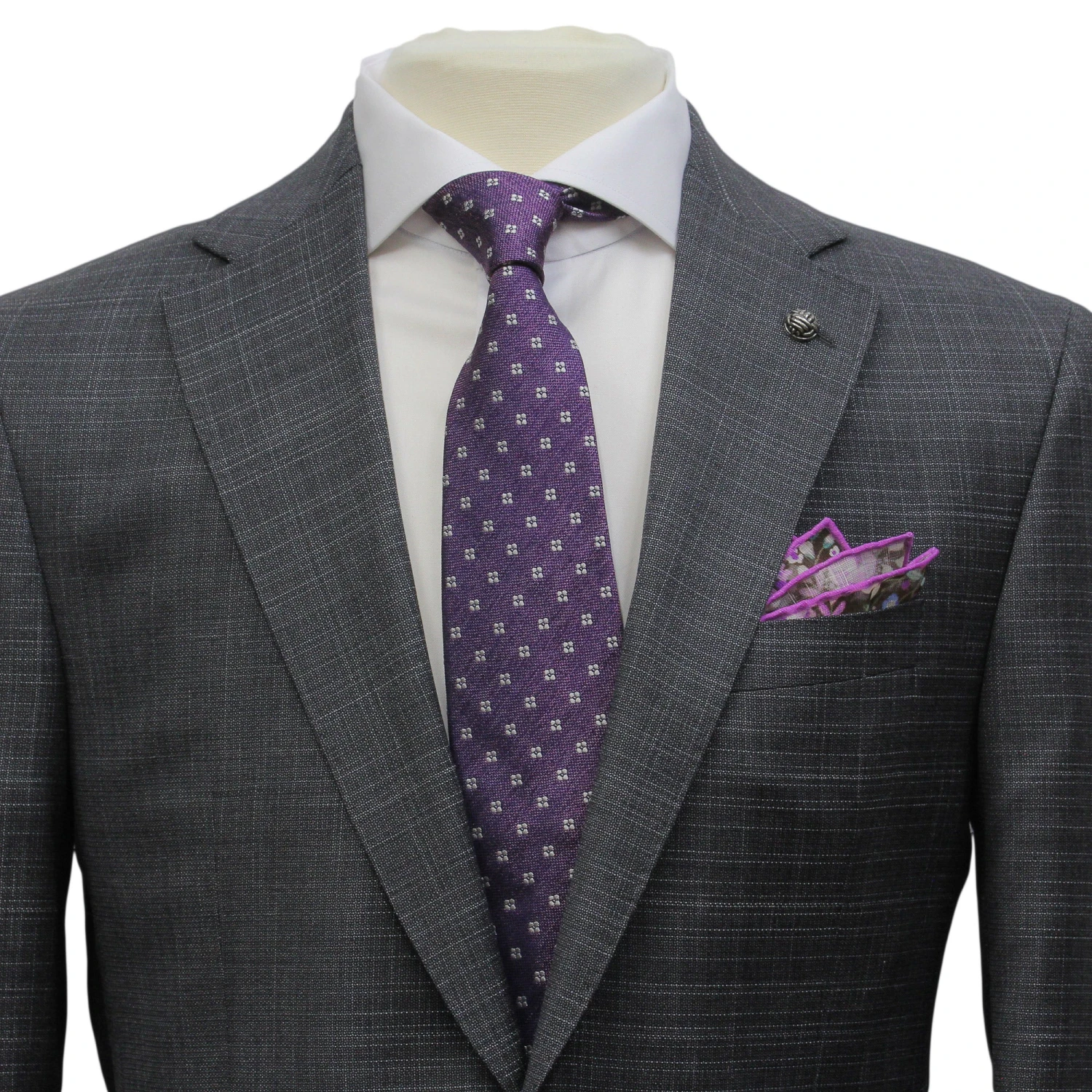 Dark Gray Neat Esprit Modern Fit Super 110s Wool Suit - Jack Victor 6 Dark Gray Neat Esprit Modern Fit Super 110s Wool Suit - Jack Victor - Image 4