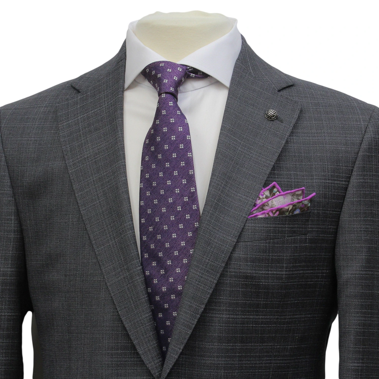 Dark Gray Neat Esprit Modern Fit Super 110s Wool Suit - Jack Victor 4 Dark Gray Neat Esprit Modern Fit Super 110s Wool Suit - Jack Victor - Image 2
