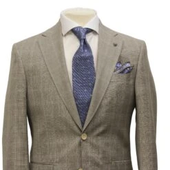 Taupe Windowpane Check Esprit Modern Fit Super 130s Wool Suit - Jack Victor 10 Taupe Windowpane Check Esprit Modern Fit Super 130s Wool Suit - Jack Victor -ETON Store 3241613 ESPRIT 2