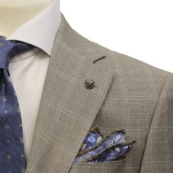 Taupe Windowpane Check Esprit Modern Fit Super 130s Wool Suit - Jack Victor 12 Taupe Windowpane Check Esprit Modern Fit Super 130s Wool Suit - Jack Victor -ETON Store 3241613 ESPRIT 5