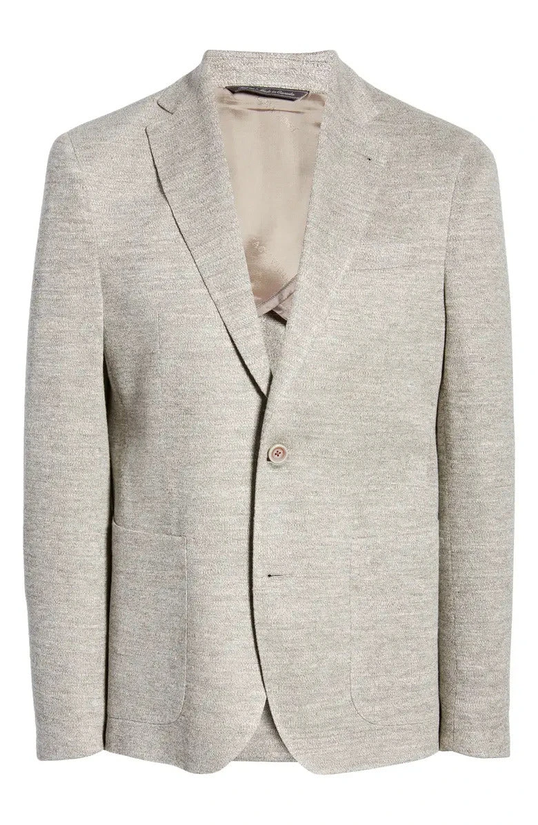 Oatmeal Mouliné Hampton Contemporary Fit Linen Knit Sport Jacket - Jack Victor 7 Oatmeal Mouliné Hampton Contemporary Fit Linen Knit Sport Jacket - Jack Victor - Image 5