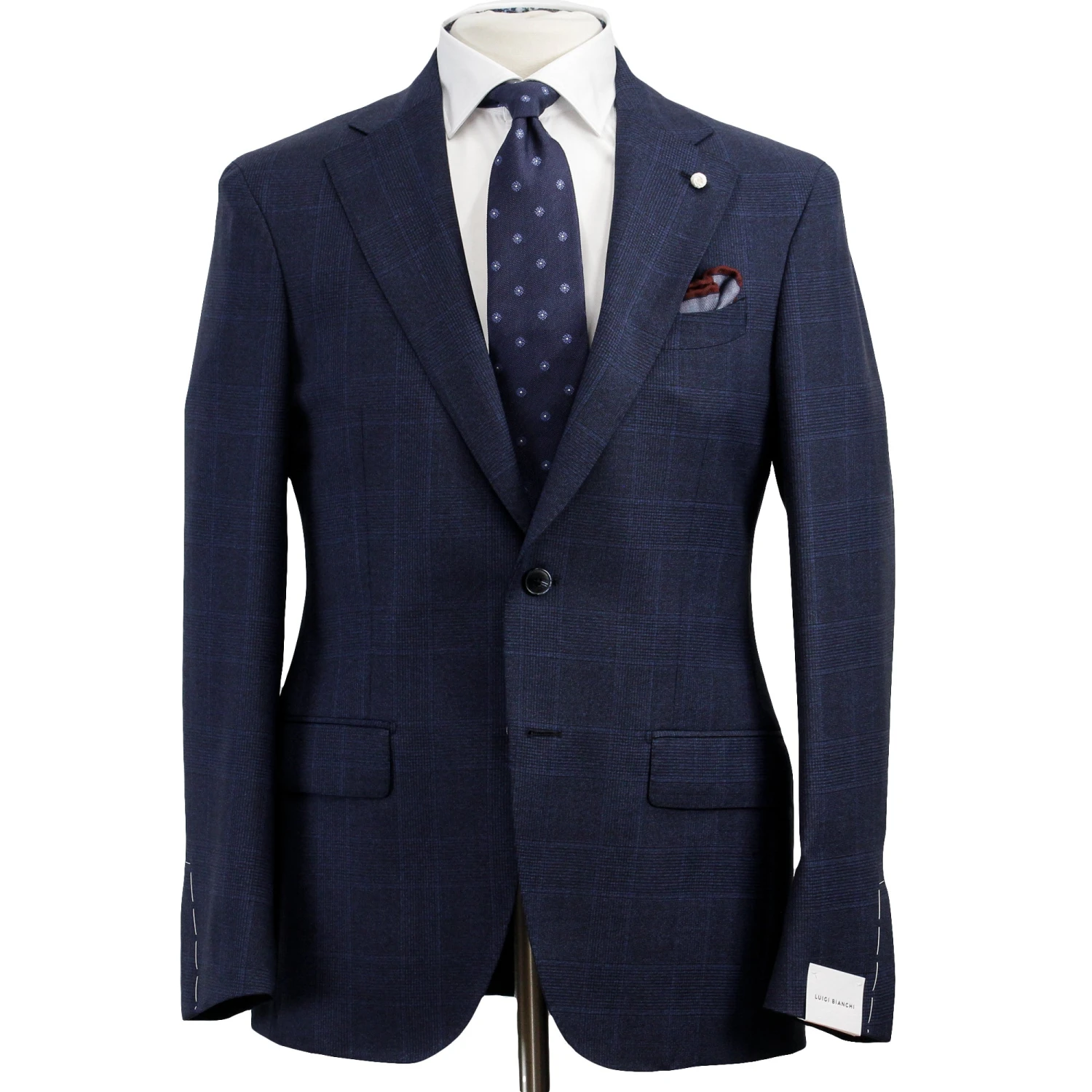 Navy Check Drago Wool Dream Fit Suit - Luigi Bianchi 3 Navy Check Drago Wool Dream Fit Suit - Luigi Bianchi