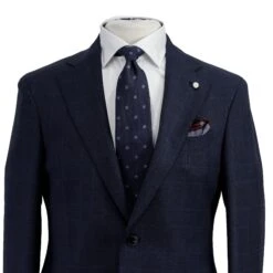 Navy Check Drago Wool Dream Fit Suit - Luigi Bianchi 13 Navy Check Drago Wool Dream Fit Suit - Luigi Bianchi -ETON Store 33520 01 DREAM 3