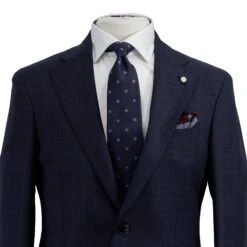 Navy Check Drago Wool Dream Fit Suit - Luigi Bianchi 14 Navy Check Drago Wool Dream Fit Suit - Luigi Bianchi -ETON Store 33520 01 DREAM 4