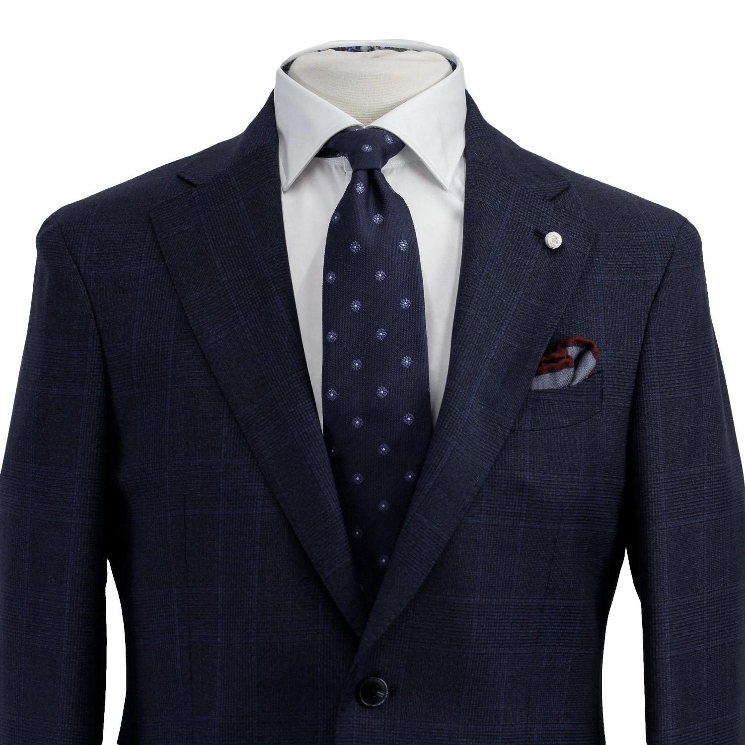 Navy Check Drago Wool Dream Fit Suit - Luigi Bianchi 6 Navy Check Drago Wool Dream Fit Suit - Luigi Bianchi - Image 4