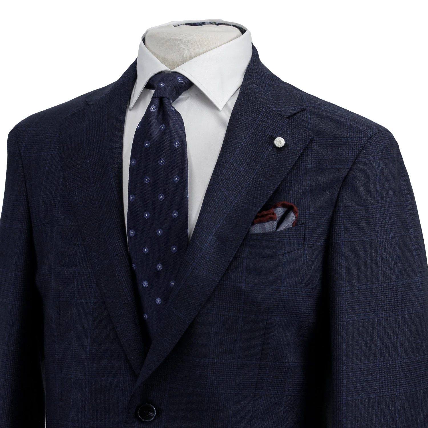 Navy Check Drago Wool Dream Fit Suit - Luigi Bianchi 8 Navy Check Drago Wool Dream Fit Suit - Luigi Bianchi - Image 6