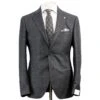 Charcoal Windowpane Wool Contemporary Fit Suit - Luigi Bianchi