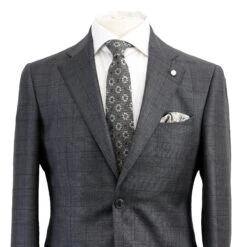 Charcoal Windowpane Wool Contemporary Fit Suit - Luigi Bianchi 11 Charcoal Windowpane Wool Contemporary Fit Suit - Luigi Bianchi -ETON Store 33580 01 MANTUA 3