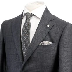 Charcoal Windowpane Wool Contemporary Fit Suit - Luigi Bianchi 13 Charcoal Windowpane Wool Contemporary Fit Suit - Luigi Bianchi -ETON Store 33580 01 MANTUA 5