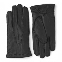 Black Matthew Deerskin Leather Wool-Lined Gloves - Hestra