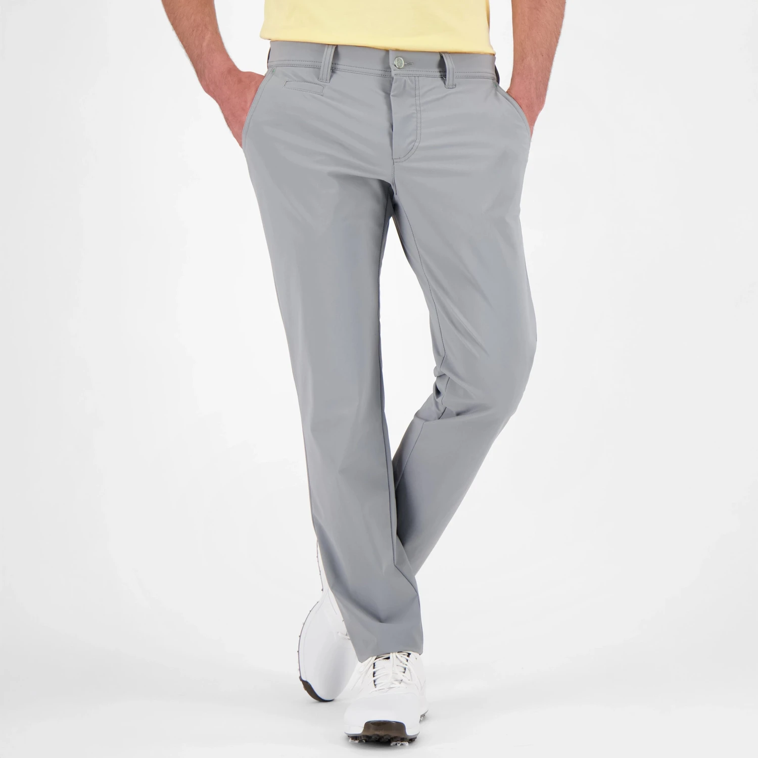 Gray Technical Stretch Fabric Chino-Style Golf Pants - ALBERTO 3 Gray Technical Stretch Fabric Chino-Style Golf Pants - ALBERTO