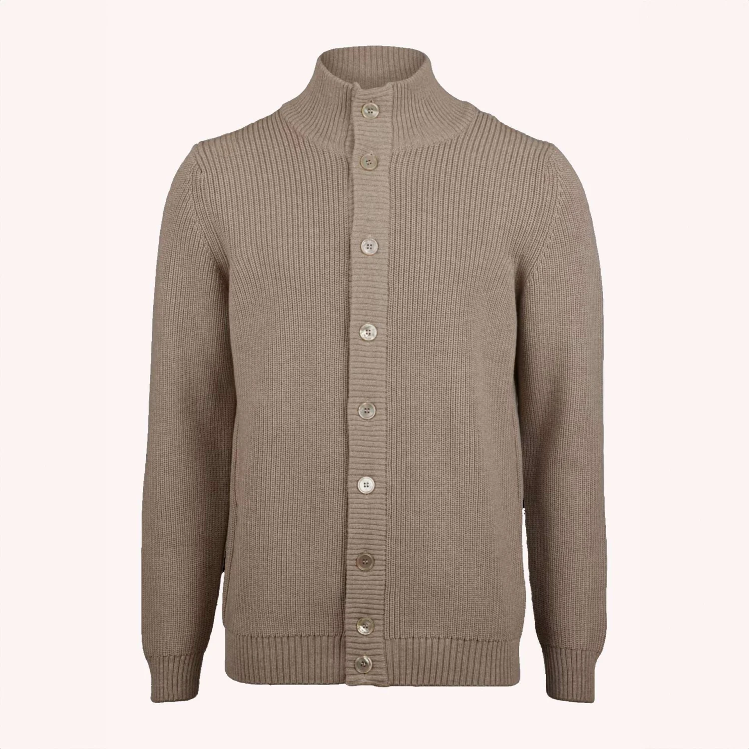 Stenströms Beige Chunky Merino Wool Cardigan - Stenstroms 3 Stenströms Beige Chunky Merino Wool Cardigan - Stenstroms