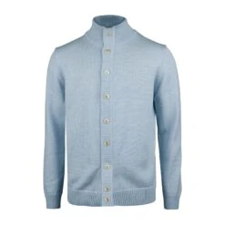 Stenströms Light Blue Chunky Merino Wool Cardigan - Stenstroms