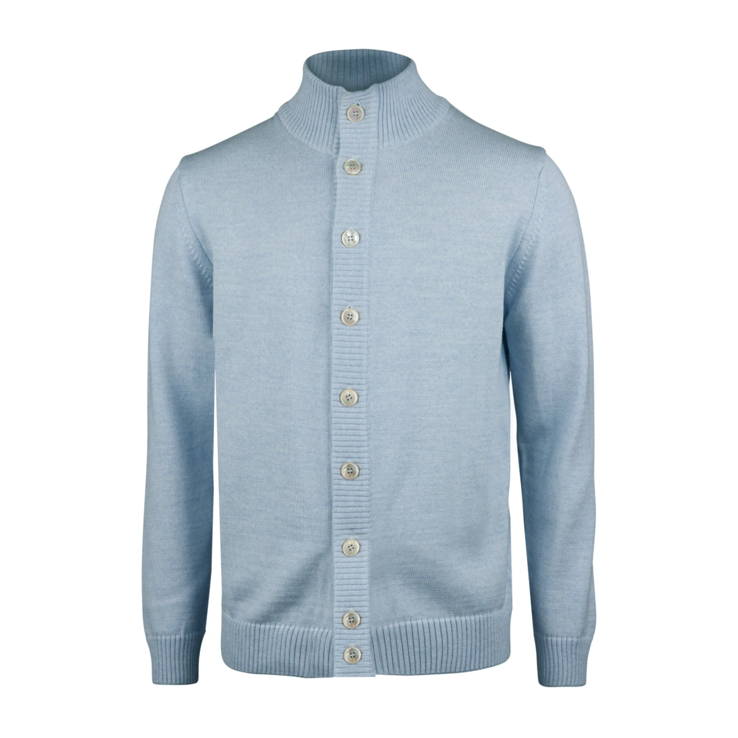 Stenströms Light Blue Chunky Merino Wool Cardigan - Stenstroms 3 Stenströms Light Blue Chunky Merino Wool Cardigan - Stenstroms