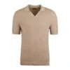 Beige Knitted Merino Wool Open Collar Polo Shirt - Stenströms 2 Beige Knitted Merino Wool Open Collar Polo Shirt - Stenströms -ETON Store 4203112588210 1