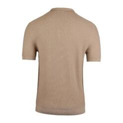 Beige Knitted Merino Wool Open Collar Polo Shirt - Stenströms 7 Beige Knitted Merino Wool Open Collar Polo Shirt - Stenströms -ETON Store 4203112588210 2