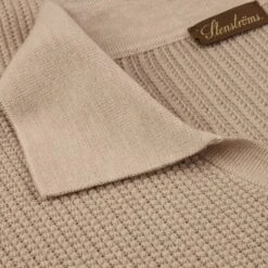 Beige Knitted Merino Wool Open Collar Polo Shirt - Stenströms 8 Beige Knitted Merino Wool Open Collar Polo Shirt - Stenströms -ETON Store 4203112588210 3