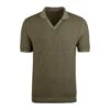 Green Knitted Merino Wool Open Collar Polo Shirt - Stenströms 1 Green Knitted Merino Wool Open Collar Polo Shirt - Stenströms -ETON Store 4203112588460 1