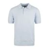 Light Blue Textured Cotton/Linen Polo Shirt - Stenströms -ETON Store 4203222597100 1