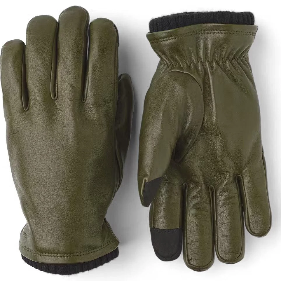 John Loden Green Leather Touchscreen Leather Gloves - Hestra 3 John Loden Green Leather Touchscreen Leather Gloves - Hestra