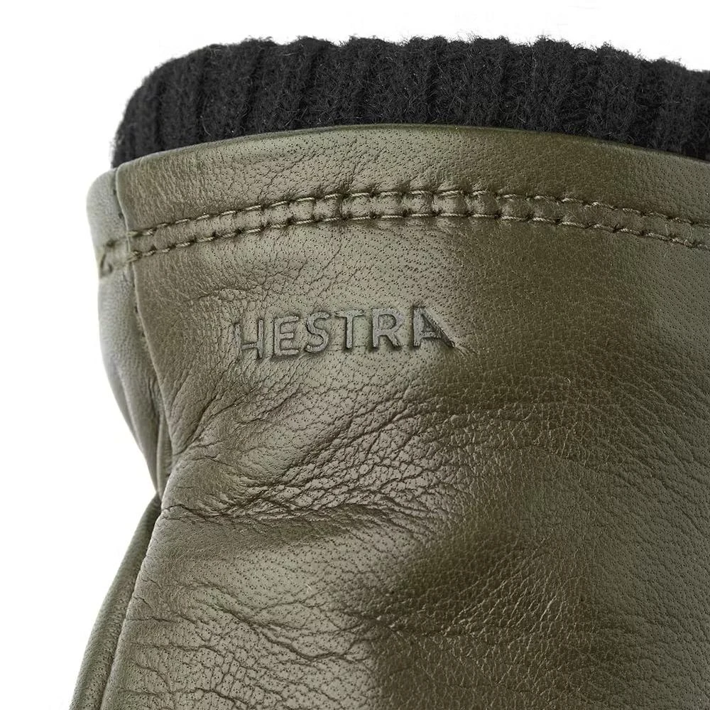 John Loden Green Leather Touchscreen Leather Gloves - Hestra 4 John Loden Green Leather Touchscreen Leather Gloves - Hestra - Image 2